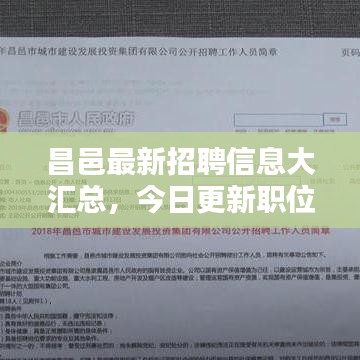 昌邑最新招聘信息大汇总，今日更新职位全解析
