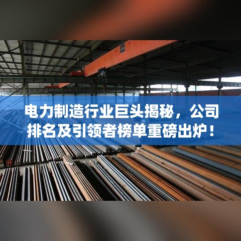 电力制造行业巨头揭秘，公司排名及引领者榜单重磅出炉！