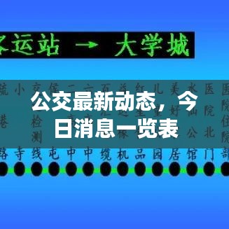 公交最新动态，今日消息一览表