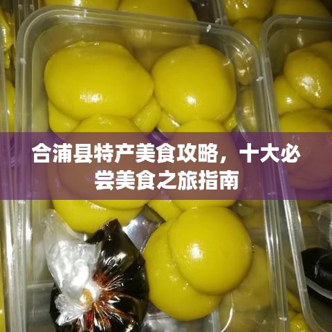 合浦县特产美食攻略，十大必尝美食之旅指南