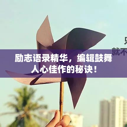 励志语录精华，编辑鼓舞人心佳作的秘诀！