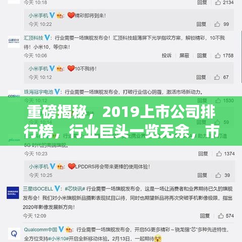 重磅揭秘，2019上市公司排行榜，行业巨头一览无余，市场风云洞悉！
