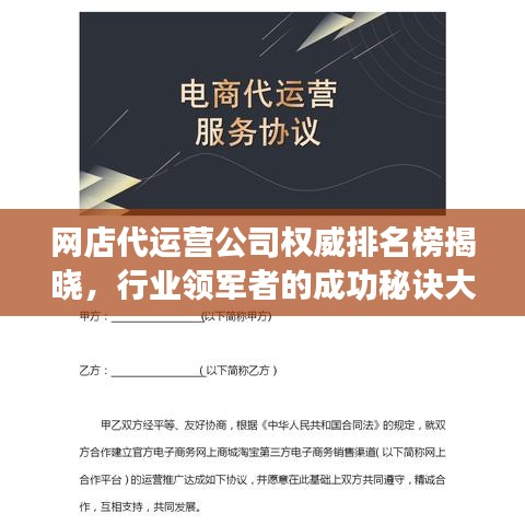 网店代运营公司权威排名榜揭晓，行业领军者的成功秘诀大揭秘！