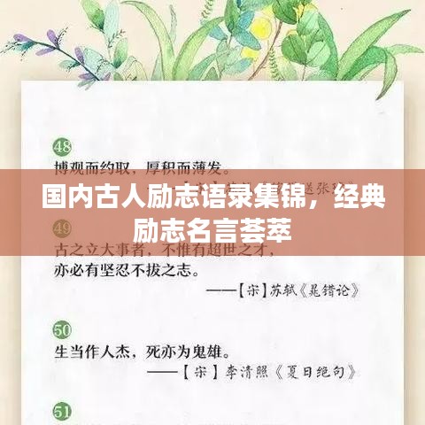 国内古人励志语录集锦，经典励志名言荟萃