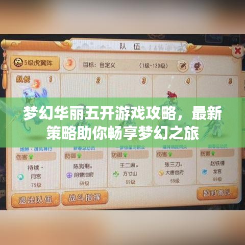 梦幻华丽五开游戏攻略，最新策略助你畅享梦幻之旅