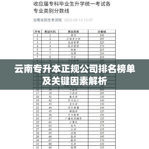 云南专升本正规公司排名榜单及关键因素解析