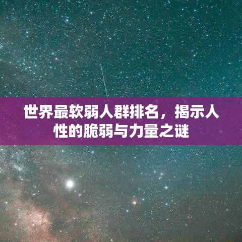 世界最软弱人群排名，揭示人性的脆弱与力量之谜