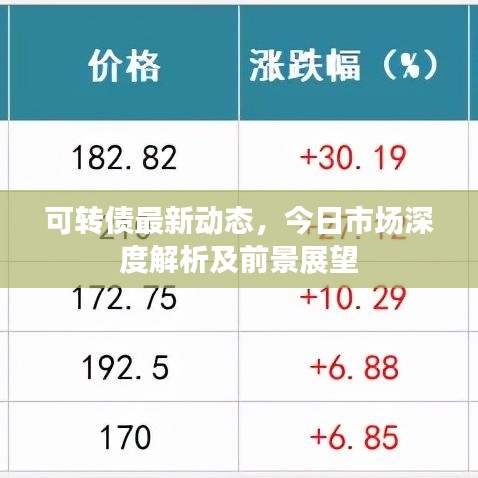 可转债最新动态，今日市场深度解析及前景展望