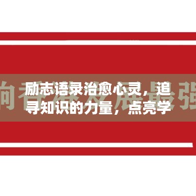 励志语录治愈心灵，追寻知识的力量，点亮学习之路明灯