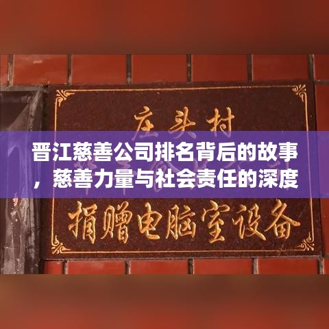 晋江慈善公司排名背后的故事，慈善力量与社会责任的深度揭示
