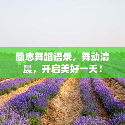 励志舞蹈语录，舞动清晨，开启美好一天！