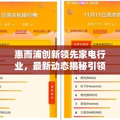惠而浦创新领先家电行业，最新动态揭秘引领浪潮
