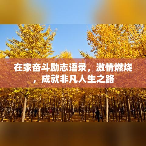 在家奋斗励志语录，激情燃烧，成就非凡人生之路