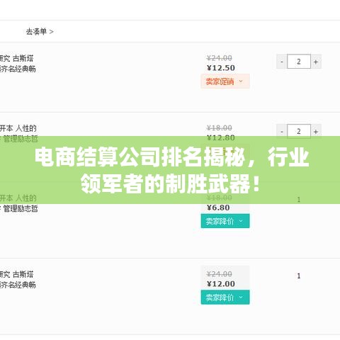 电商结算公司排名揭秘，行业领军者的制胜武器！
