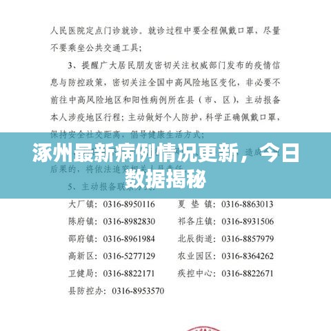 涿州最新病例情况更新，今日数据揭秘