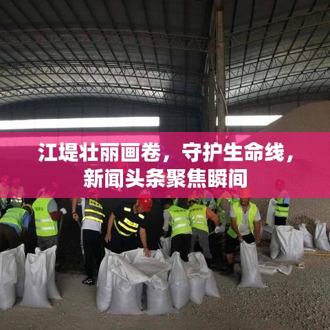 江堤壮丽画卷，守护生命线，新闻头条聚焦瞬间