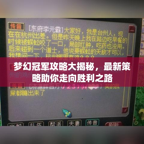 梦幻冠军攻略大揭秘，最新策略助你走向胜利之路