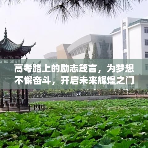 高考路上的励志箴言，为梦想不懈奋斗，开启未来辉煌之门