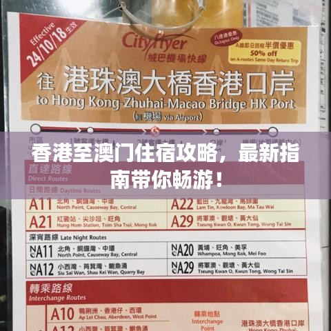 香港至澳门住宿攻略，最新指南带你畅游！
