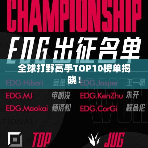 全球打野高手TOP10榜单揭晓！